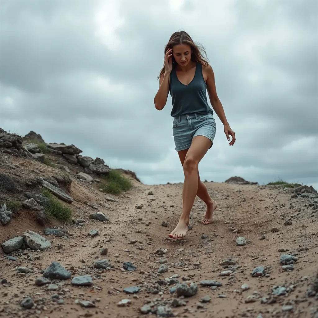 walking barefoot in a dream